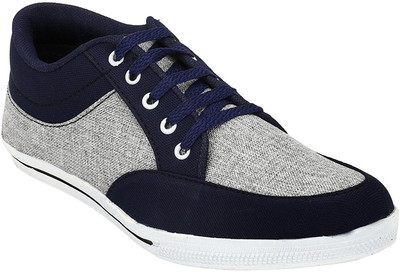 

Shoe Island Trendy Navy Blue 'n' Grey Canvas Shoes For Men(Navy, Grey