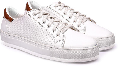 

Andrew Scott Men's White Leather Sneakers For Men(White, Brown