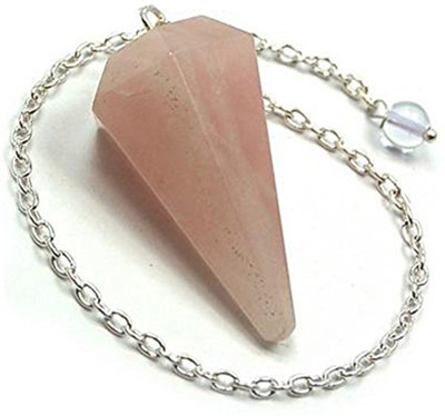 

Excel Pink Rose Quartz Faceted Pendulum Decorative Showpiece - 4 cm(Stoneware, Pink)