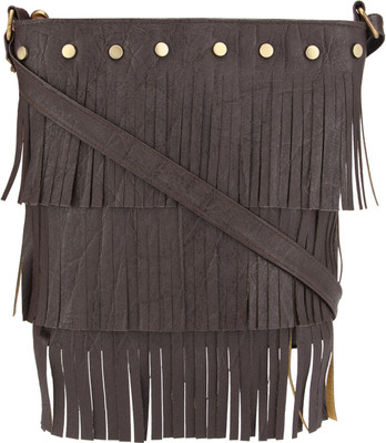 

Vivinkaa Women Evening/Party Brown Leatherette Sling Bag