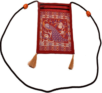 

AHC Girls Casual Maroon Brocade Sling Bag