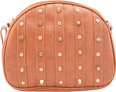 

zuberi couture Girls Casual Gold PU Sling Bag