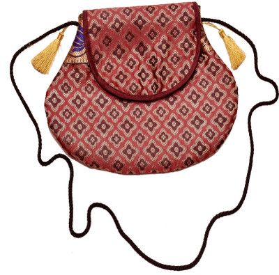 

AHC Girls Casual Brown Brocade Sling Bag