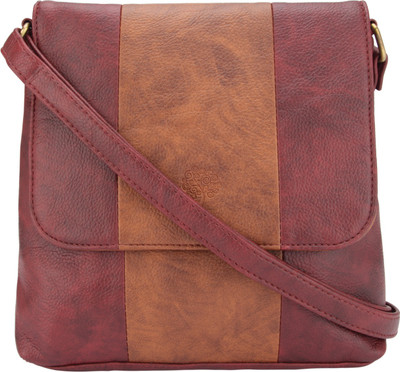 

Vivinkaa Women Casual Maroon Leatherette Sling Bag