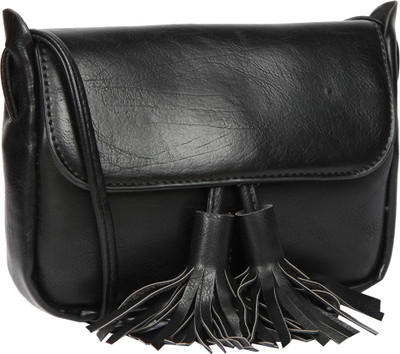 

Bagkok Women Casual Black PU Sling Bag