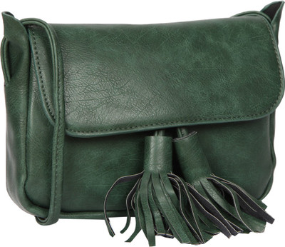 

Bagkok Women Casual Green PU Sling Bag