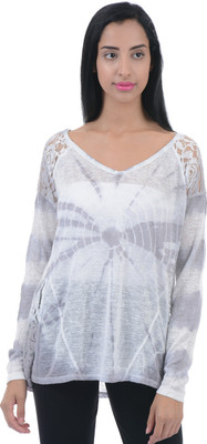 Aeropostale Printed Women V-neck White T-Shirt Flipkart