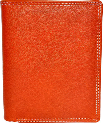 

Chandair Men Orange Genuine Leather Wallet(10 Card Slots), Salamander orange