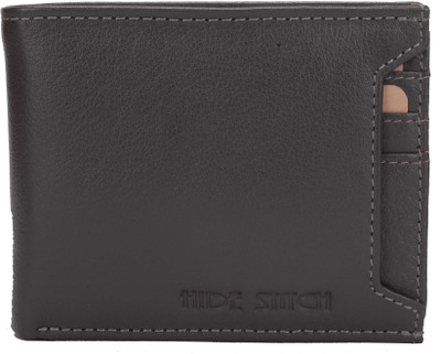 

Hidestitch Men Grey Genuine Leather Wallet(6 Card Slots), Grey-07
