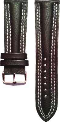 Jyotirs Double Line JY-STRP-1028 24 mm Leather Watch Strap(Dark Brown)   Watches  (jyotirs)