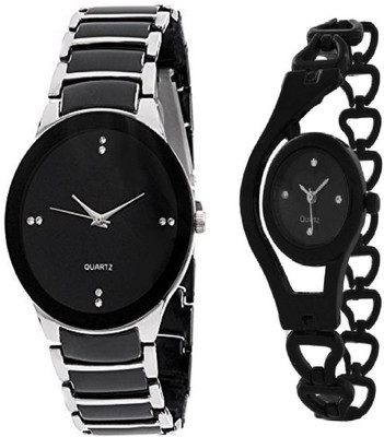 

Miss Perfect Black Chain and Iik Collection Silver_Black Couple Love Watch Watch - For Couple