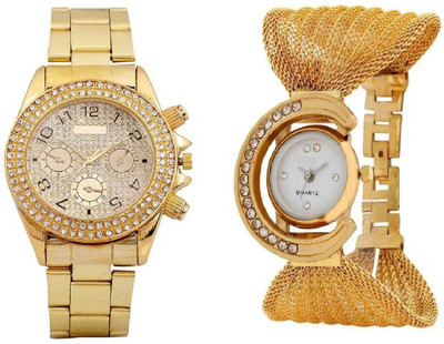 

Miss Perfect Gold Paidu men and Golden Fancy Women Couple Watch Watch - For Couple