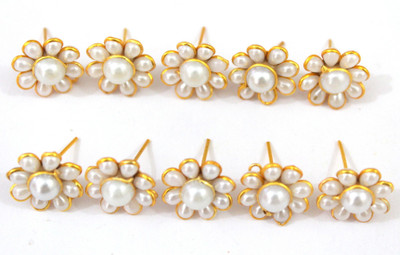 

Knotty Threadz Pachi Pearl Studs Combo - Set of 5 Pairs