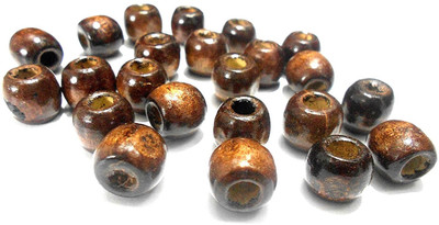 

GOELX Wooden beads 10 mm Chocolate Brown for jewellery making/ crafts/ hangings- pack of 50
