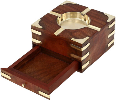 

Seema Crafts Brown Wooden Ashtray