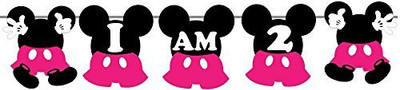 

PARTY PROPZ MINNIE BIRTHDAY DECORATION/AGE BUNTING TWO SET OF 1/MINNIE PARTY SUPPLIES Banner(5 ft, Pack of 1)
