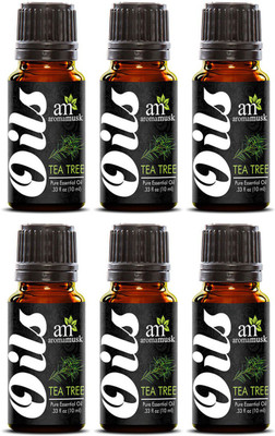 

AromaMusk 100% Natural Tea Tree Essential Oil (Therapeutic Grade, Pure & Undiluted) Pack Of 6(10 ml)