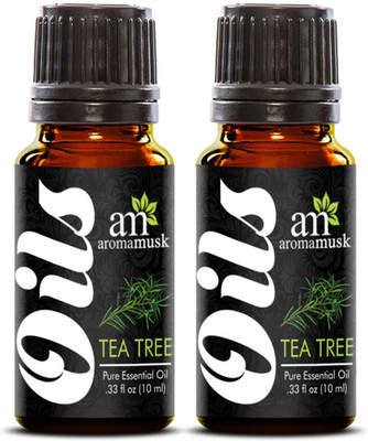 

AromaMusk 100% Natural Tea Tree Essential Oil (Therapeutic Grade, Pure & Undiluted) Pack Of 2(10 ml)