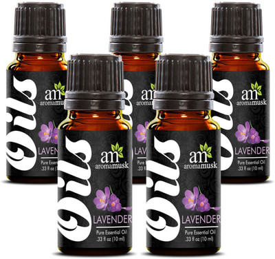

AromaMusk 100% Pure Lavender Essential Oil (Therapeutic Grade, Natural And Undiluted) Pack Of 5(10 ml)