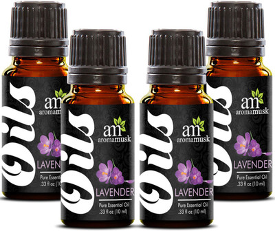 

AromaMusk 100% Pure Lavender Essential Oil (Therapeutic Grade, Natural And Undiluted) Pack Of 4(10 ml)