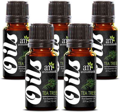 

AromaMusk 100% Natural Tea Tree Essential Oil (Therapeutic Grade, Pure & Undiluted) Pack Of 5(10 ml)