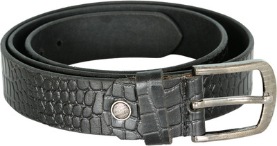 Vondars Men Formal Black Genuine Leather Belt