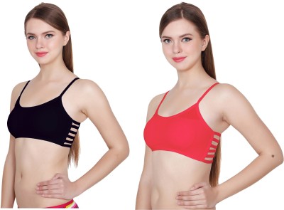 Apraa by Apraa Black & Red Women Bralette Lightly Padded Bra(Black, Red)