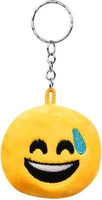 

CTW Laughing emoji fluffy face Key Chain(Multicolor)