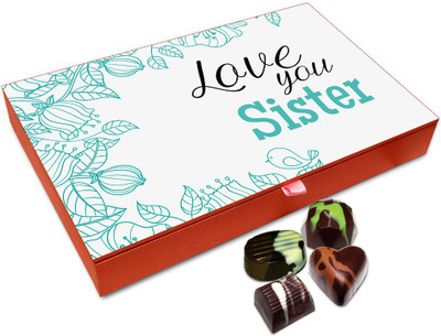 

Chocholik Rakhi Gift Box - I Love You Sister Too Much Chocolate Box For Brother / Sister - 12pc Truffles(144 g)