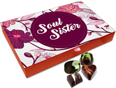

Chocholik Rakhi Gift Box - Soul Sisters Chocolate Box For Brother / Sister - 12pc Truffles(144 g)