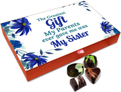 

Chocholik Rakhi Gift Box - Sister Is My Greatest Gift Chocolate Box For Brother / Sister - 12pc Truffles(144 g)