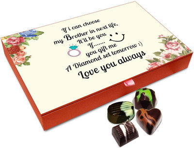 

Chocholik Rakhi Gift Box - Brother I Love You Always Chocolate Box For Brother / Sister - 12pc Truffles(144 g)