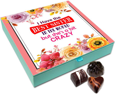

Chocholik Rakhi Gift Box - I Have The Best Sister In The World Chocolate Box For Brother / Sister - 9pc Truffles(108 g)