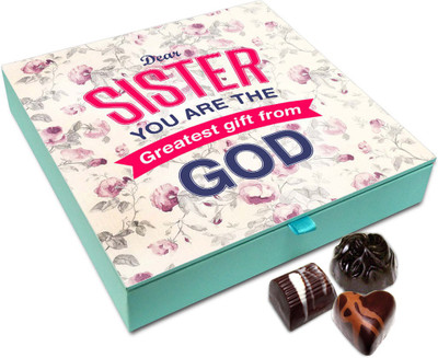 

Chocholik Rakshabandan Gift Box - Sister Are The Greatest Gift Chocolate Box For Brother / Sister - 9pc Truffles(108 g)