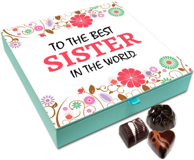 

Chocholik Rakhi Gift Box - To The Best Sister In The World Chocolate Box For Brother / Sister - 9pc Truffles(108 g)