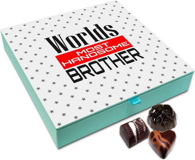 

Chocholik Raksha-bandhan Gift Box - World's Most Handsome Brother Chocolate Box For Brother / Sister - 9pc Truffles(108 g)