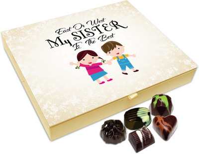 

Chocholik Rakhi Gift - East Or West My Sister Is The Best Chocolate Box For Brother / Sister - 20pc Truffles(240 g)