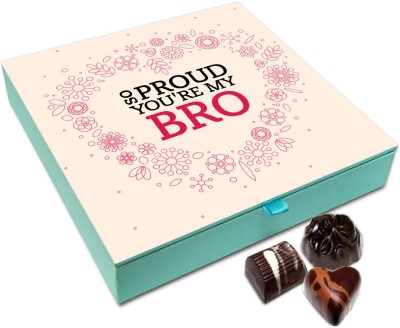 

Chocholik Rakshabandan Gift Box - Completely Totally Proud You Are My Brother Chocolate Box For Brother / Sister - 9pc Truffles(108 g)