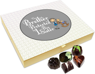 

Chocholik Rakhi Gift Box - Brother Protected By Sister Chocolate Box For Brother / Sister - 20pc Truffles(240 g)