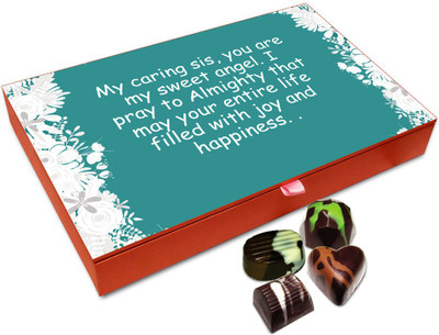 

Chocholik Rakhi Gift Box - I Wish My Sister Has A Wonderful Life Chocolate Box For Brother / Sister - 12pc Truffles(144 g)