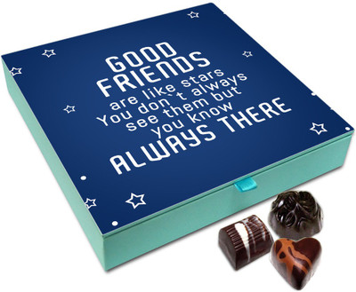 

Chocholik Friendship Gift Box - Good Friends Will Be There In Difficult Times Chocolate Box For Friends - 9pc Truffles(108 g)