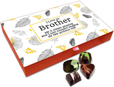 

Chocholik Rakhi Gift Box - I Love My Brother Very Much Chocolate Box For Brother / Sister - 12pc Truffles(144 g)
