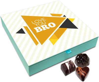 

Chocholik Rakhi Gift Box - Love You Bro Chocolate Box For Brother / Sister - 9pc Truffles(108 g)