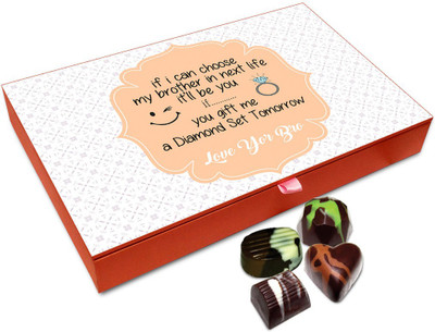 

Chocholik Rakhi Gift Box - Love You Bro For Everything You Are Chocolate Box For Brother / Sister - 12pc Truffles(144 g)