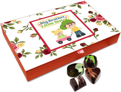 

Chocholik Rakhi Gift Box - Big Brother Little Sister Chocolate Box For Brother / Sister - 12pc Truffles(144 g)