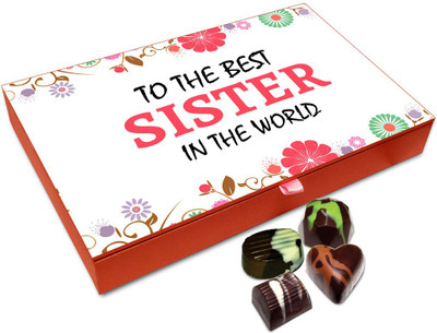 

Chocholik Rakhi Gift Box - To The Best Sister In The World Chocolate Box For Brother / Sister - 12pc Truffles(144 g)