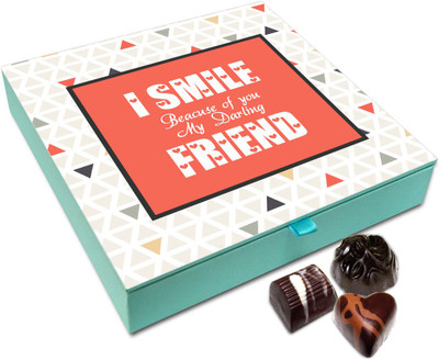 

Chocholik Friendship Gift Box - I Smile Because Of You Chocolate Box For Friends - 9pc Truffles(108 g)