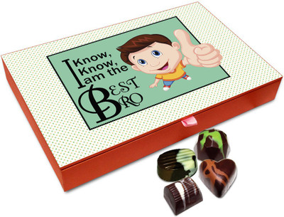 

Chocholik Rakhi Gift Box - I Am The Best Bro Chocolate Box For Brother / Sister - 12pc Truffles(144 g)
