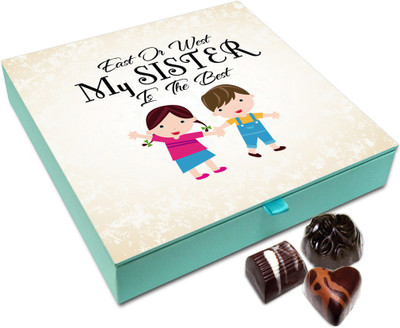 

Chocholik Rakhi Gift - East Or West My Sister Is The Best Chocolate Box For Brother / Sister - 9pc Truffles(108 g)