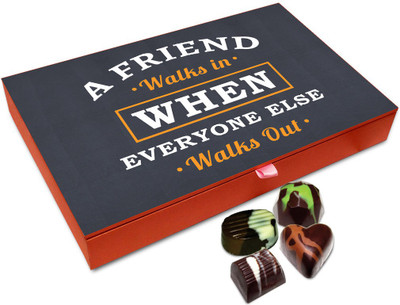 

Chocholik Friendship Gift Box - A Friend Walks In When Everyone Else Walks Out Chocolate Box For Friends - 12pc Truffles(144 g)
